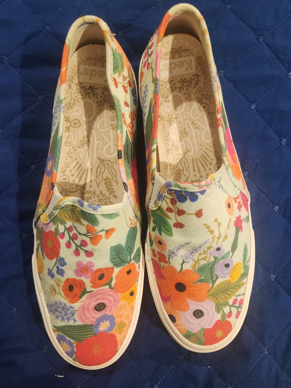 Keds + Rifle Paper Co. Floral Slip-On Canvas Sneakers - Women's 10 - Picture 7 of 8